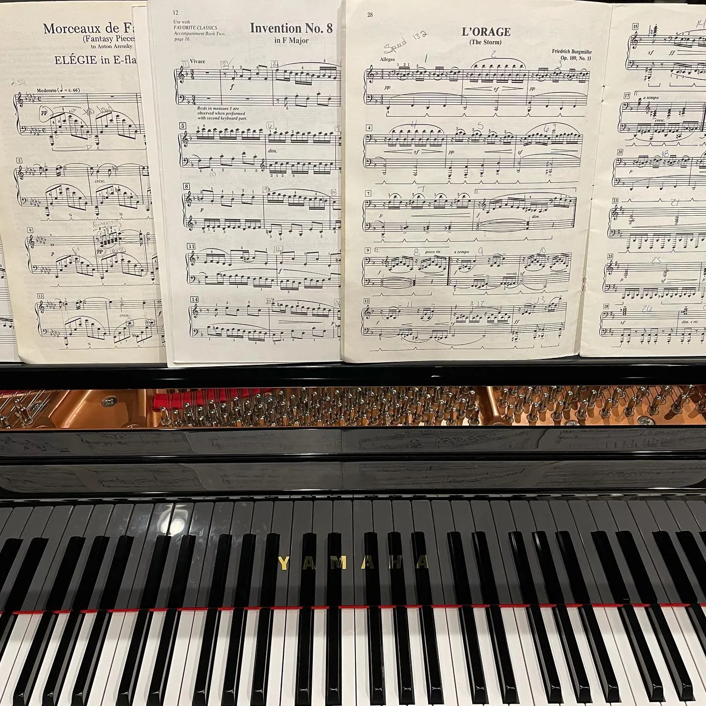 piano and sheet music